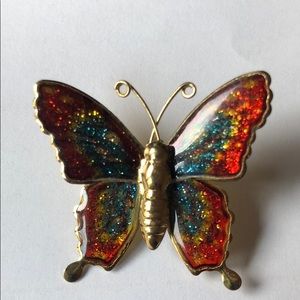 Butterfly pin brooch